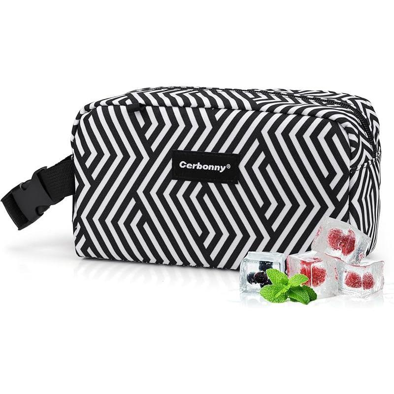 Cerboony Mini Cooler Bag - Classical Solid Square with 2 Detachable Ice Packs
