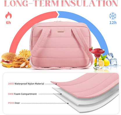 Cerbonny Freezable Lunch Bag - 6L Capacity with 4 Detachable Ice Packs