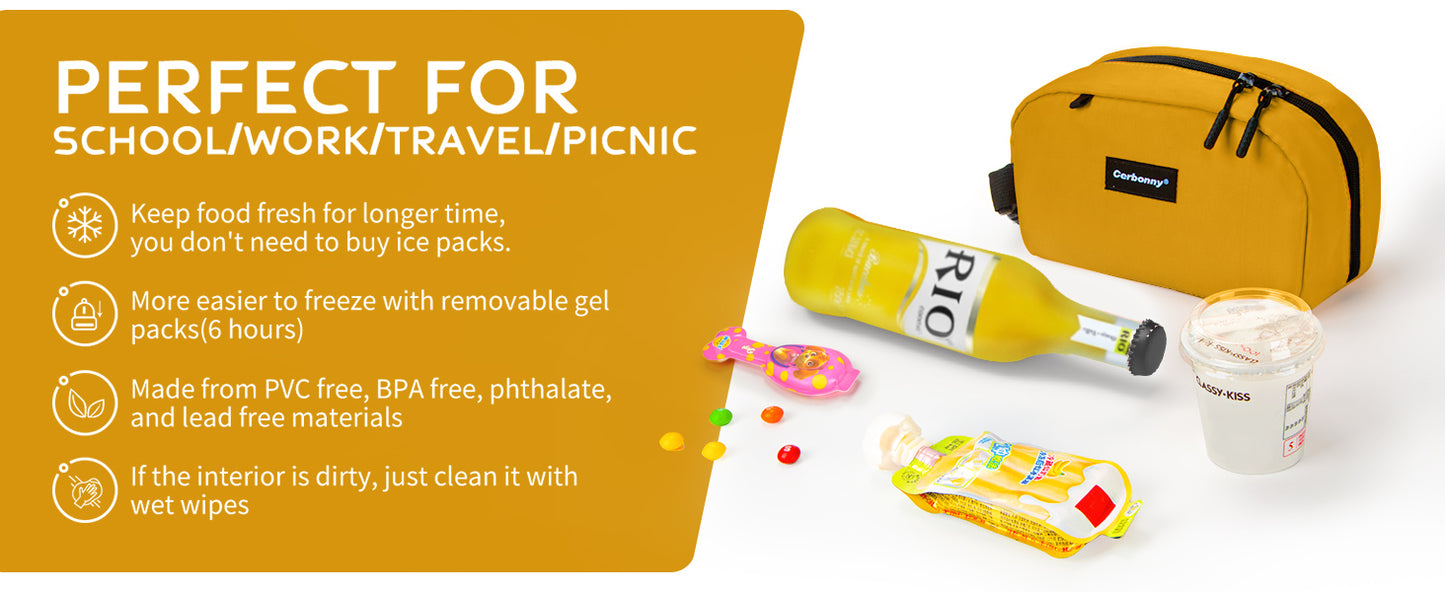 Cerbonny Mini Freezable Bag - Classical Rounded with 2 detachable Ice Packs