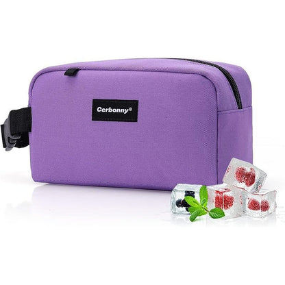 Cerboony Mini Cooler Bag - Classical Solid Square with 2 Detachable Ice Packs
