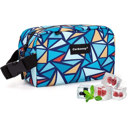 Cerboony Mini Cooler Bag - Classical Solid Square with 2 Detachable Ice Packs