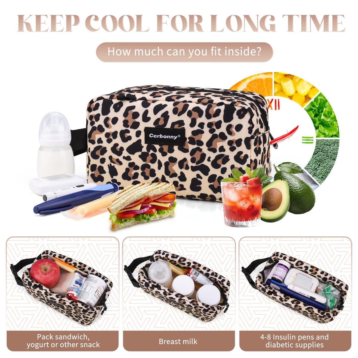 Cerbonny Freezable Bag Set - Square 3 Cans & Double Handles 6 Cans - Built in Detachable Gel Packs