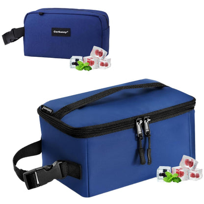 Cerbonny Freezable Bag Set - Square 3 Cans & Double Handles 6 Cans - Built in Detachable Gel Packs