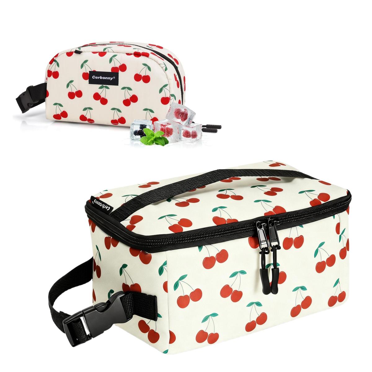 Cerbonny Freezable Bag Set - Square 3 Cans & Double Handles 6 Cans - Built in Detachable Gel Packs