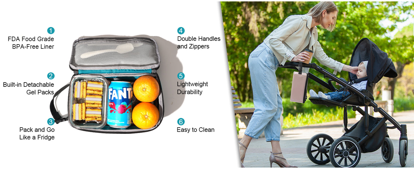 Cerbonny Freezable Lunch Bag - Classical 6 Cans Capacity