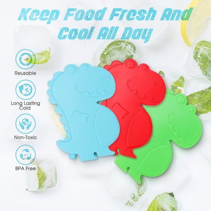 Cerbonny Lunch Box lce Packs (4-Pack) - Dinosaur
