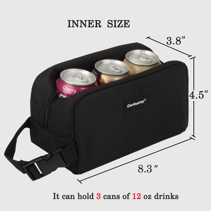 Cerboony Mini Cooler Bag - Classical Solid Square with 2 Detachable Ice Packs