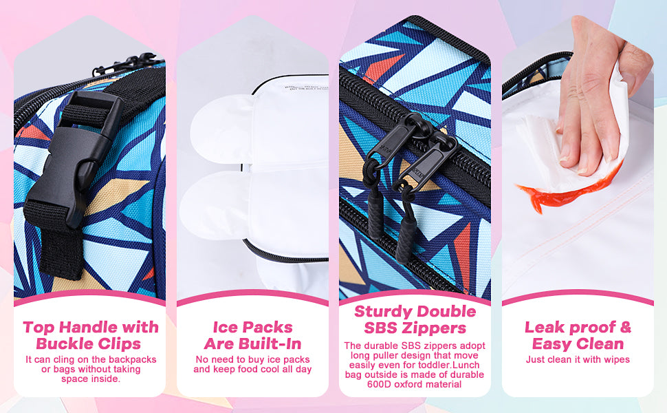 top handle with buckle clips