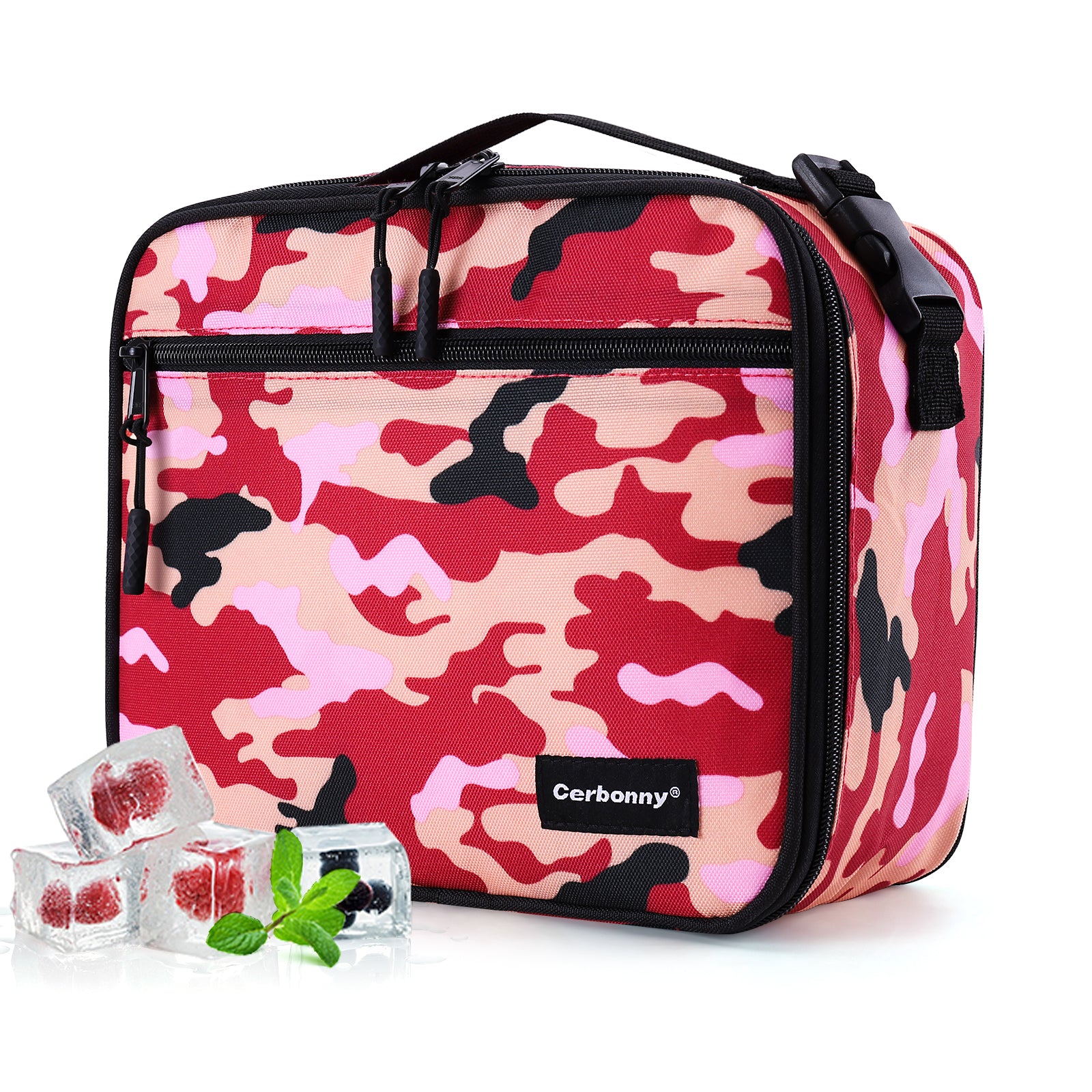 Cerbonny Lunch Box with Ice Pack-pinkcamo-b