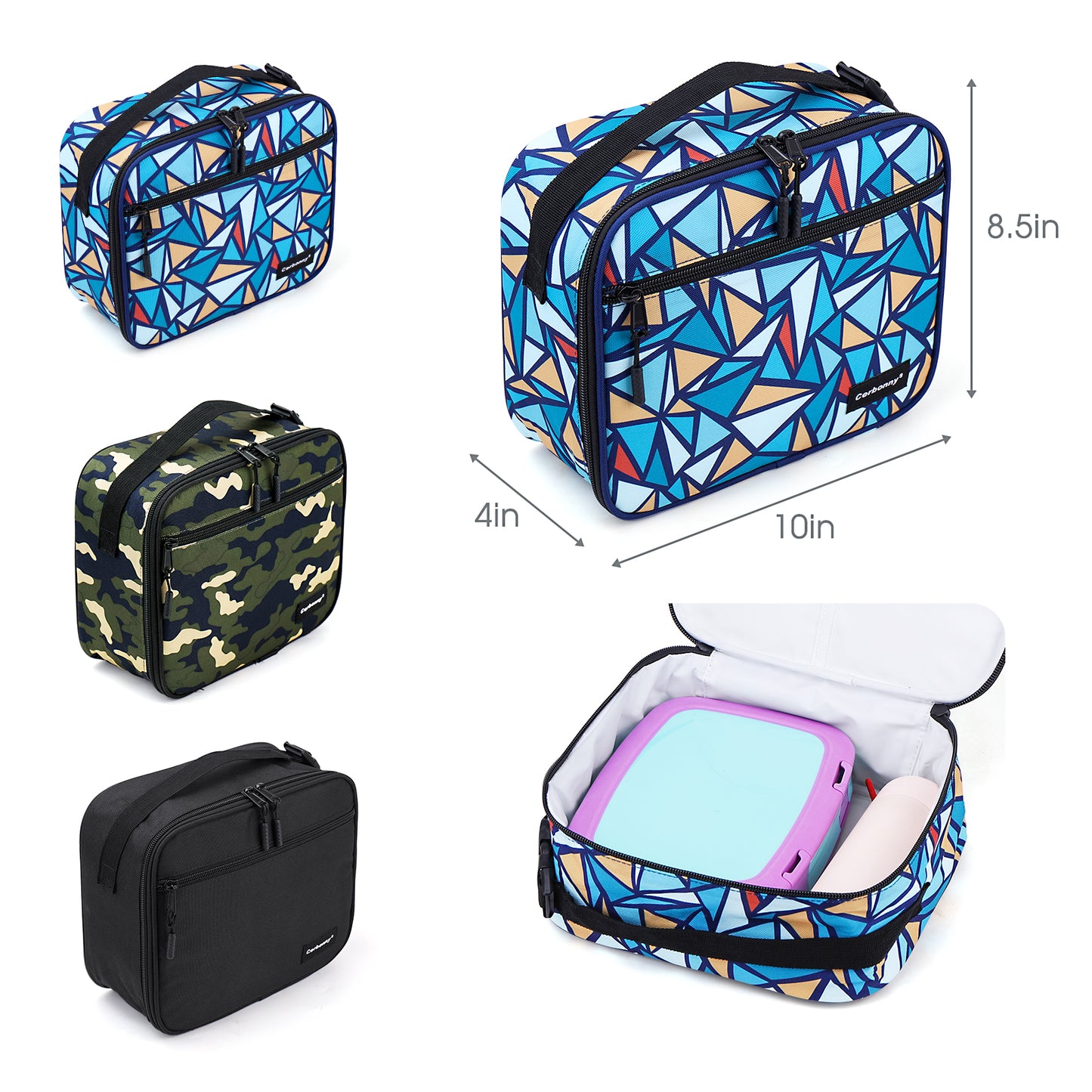 Freezable lunch bag in three colors